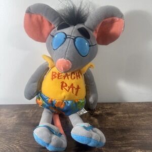 Beach Rat Plush Gray Mouse Stuffed Animal Toy Nanco 2008  Medium 18"